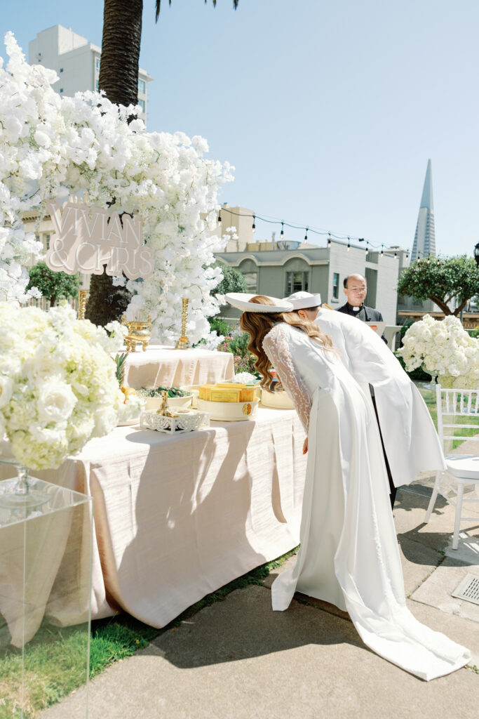 a traditional Vietnamese tea ceremony on the Fairmont rooftop garden, honoring parents and ancestors