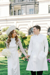 a traditional Vietnamese tea ceremony on the Fairmont rooftop garden, honoring parents and ancestors