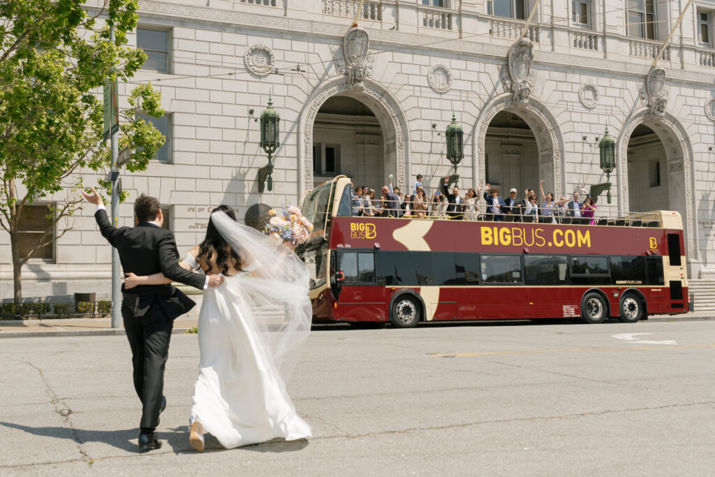 Double-decker bus wedding