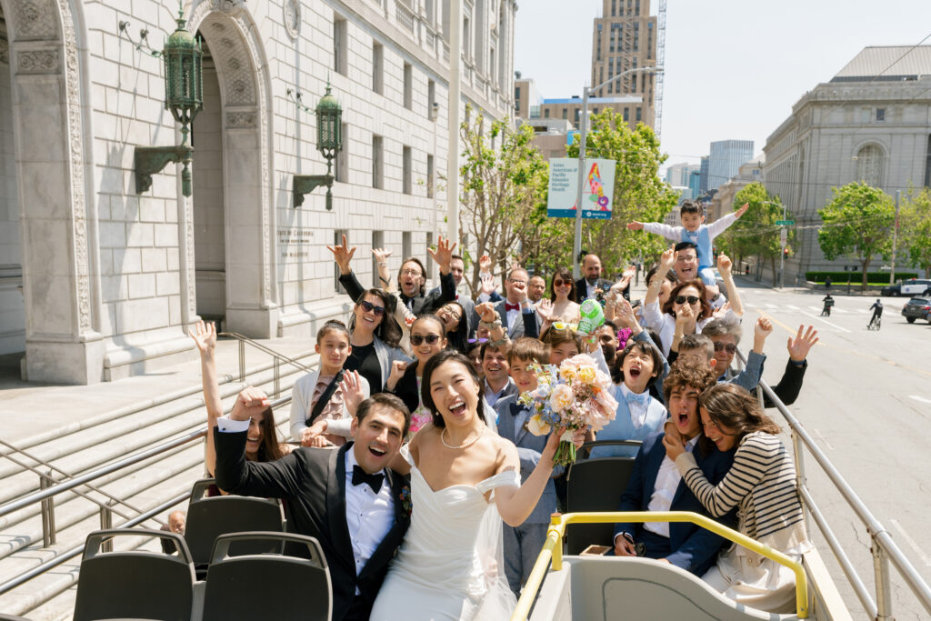Double-decker bus wedding